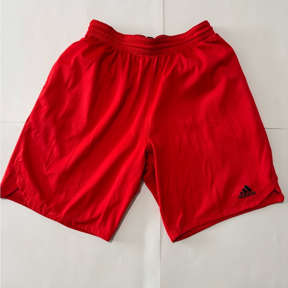 Adidas Men's Vibrant Red Athletic Shorts
